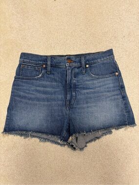 Madewell Blue Frayed Hem Denim Shorts